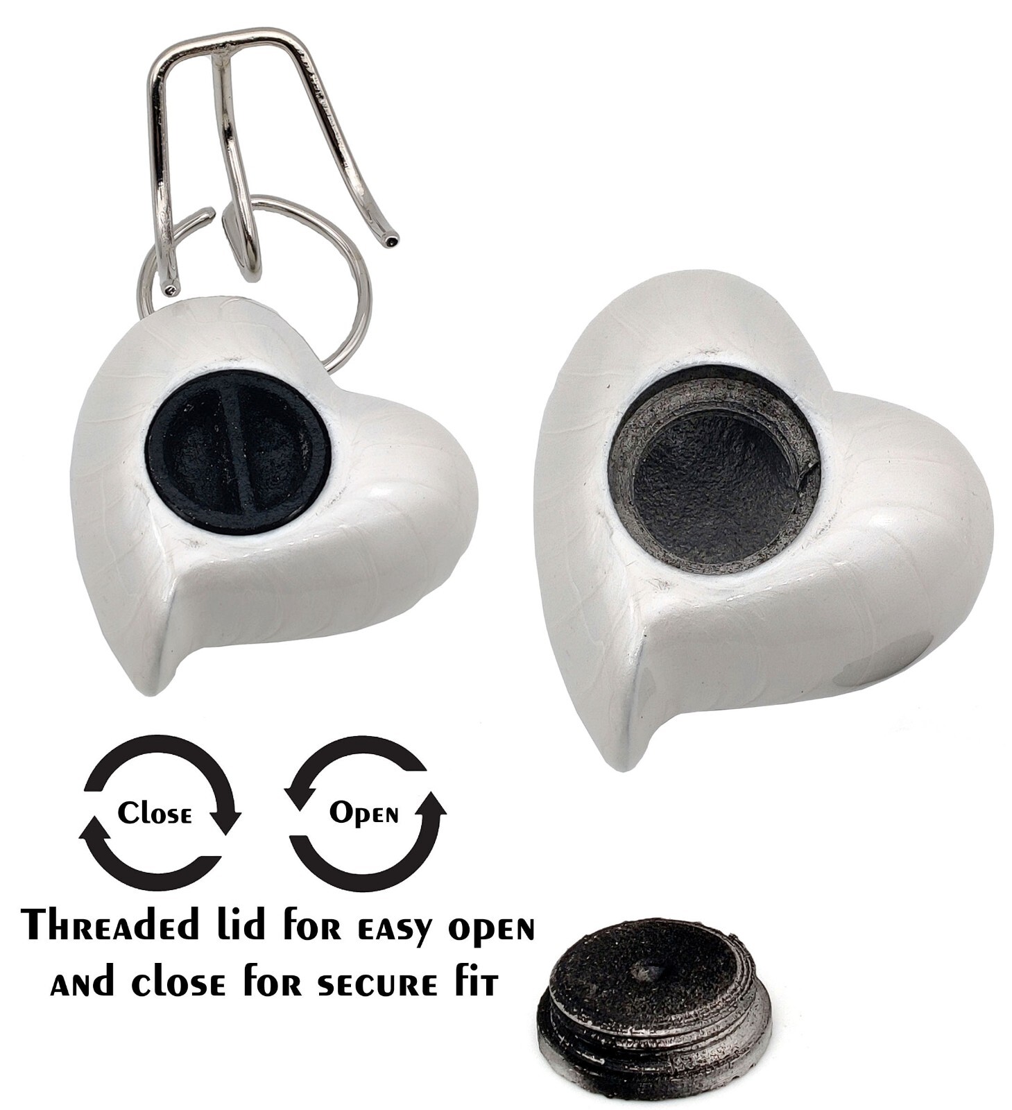 White Heart Keepsake Urn – Mini Ash Urn Small Handcrafted Cremation Urn for Ashe