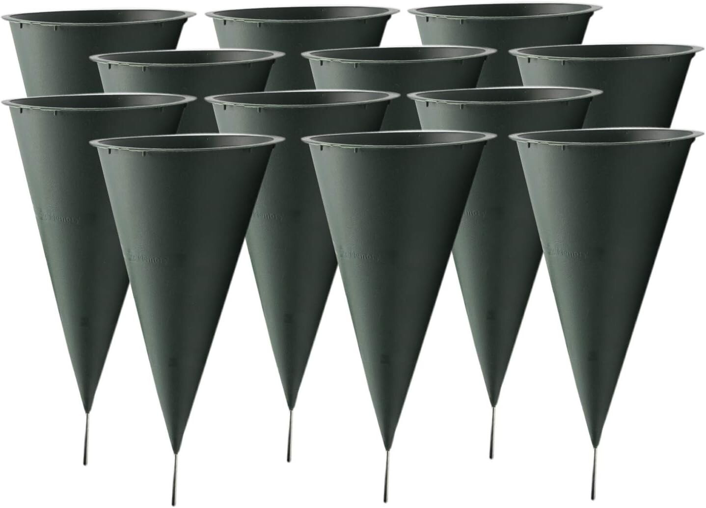 Weather-Proof Grave Vases for Memorial Flowers – Set of 12 with Spikes