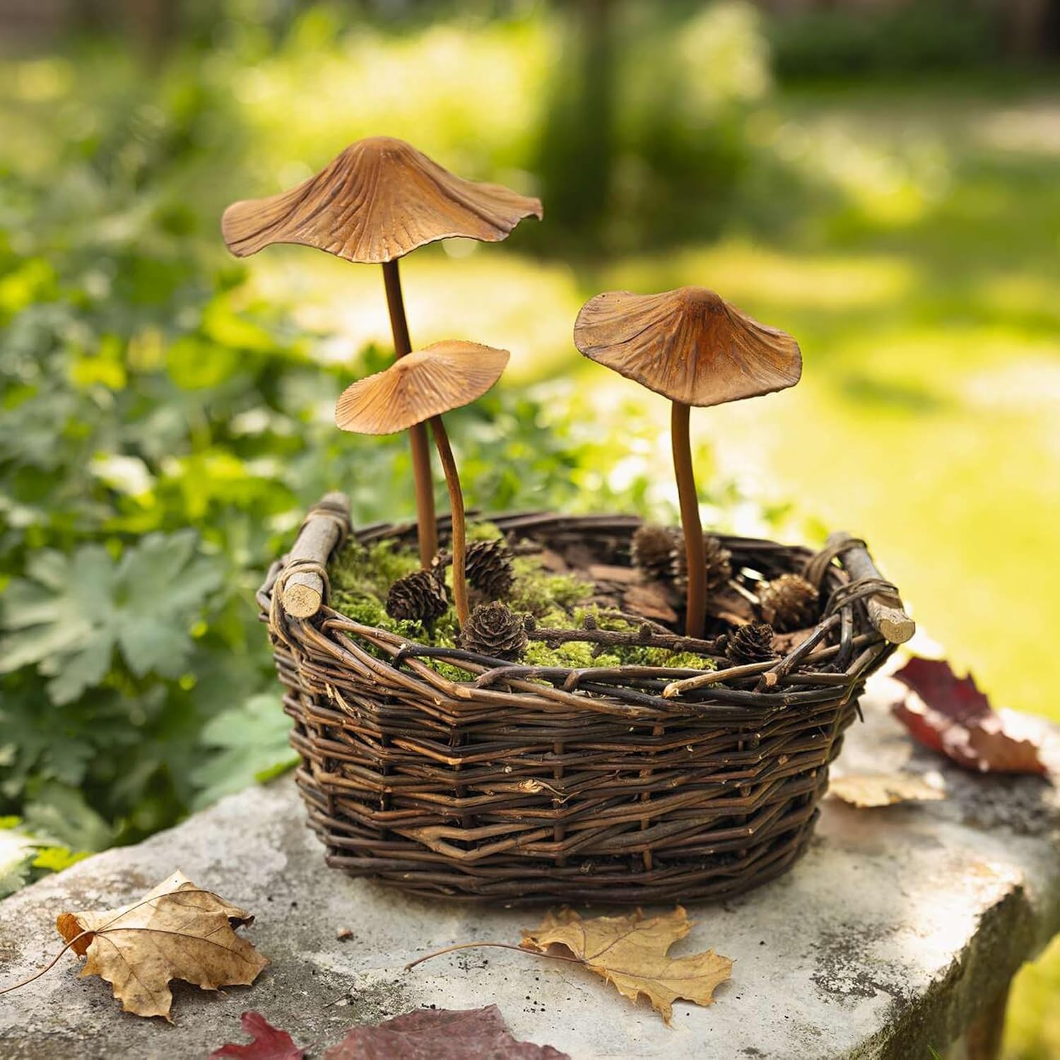 3 Pack Garden Mushroom Outdoor Decoration, Mushroom Statue Yard, Decorative G…