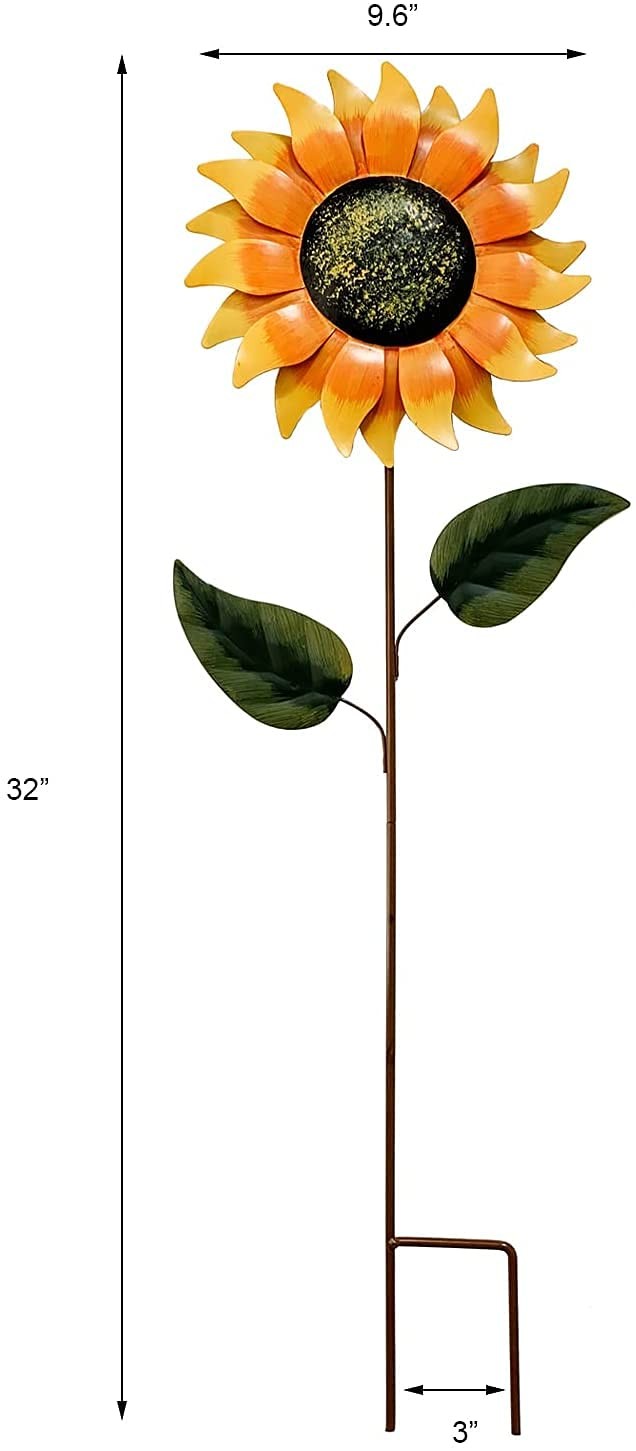 Metal Sunflower Garden Stakes Large Sunflower Garden Patio Lawn Yard Stake Ou…