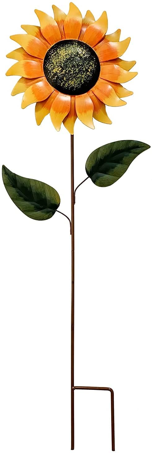 Metal Sunflower Garden Stakes Large Sunflower Garden Patio Lawn Yard Stake Ou…