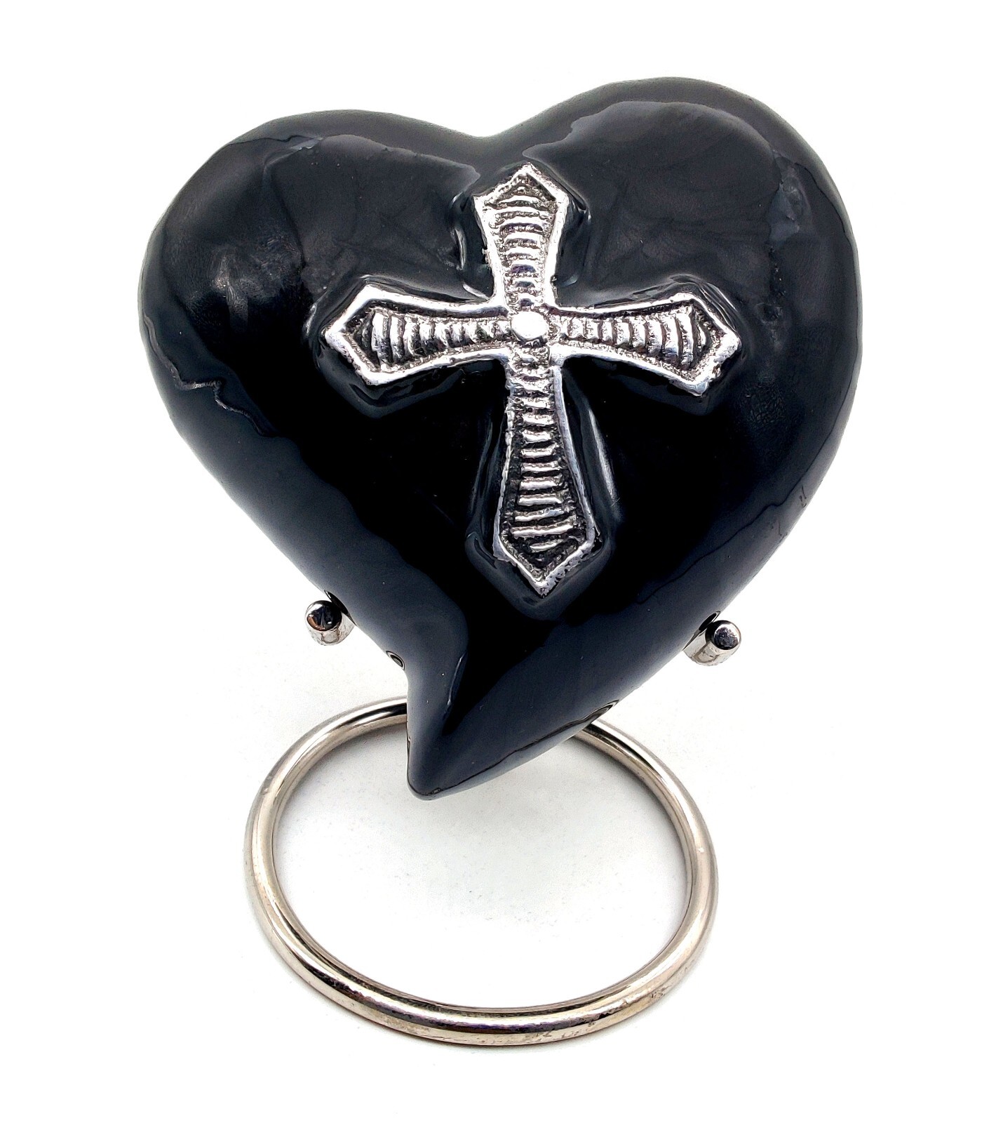 Heart Cremation Urn for Human Ashes Adult | Funeral Decorative Religious Cross