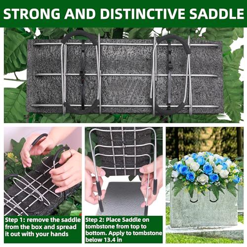 Artificial Cemetery Flower Saddles, Rose Headstone Flower Saddle Outdoor Grave
