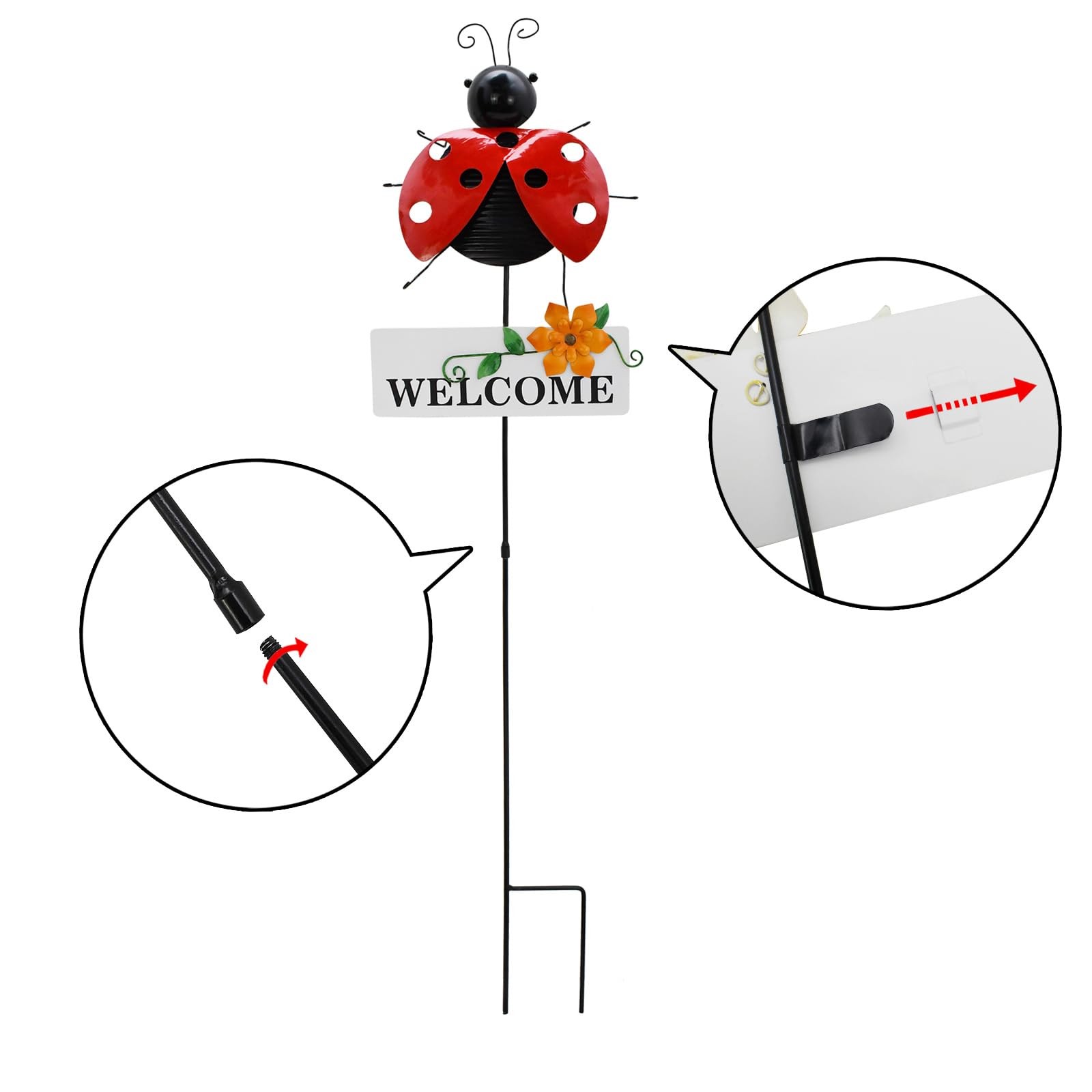 Garden Decor Metal Welcome Yard Stakes Spring Lawn Art Patio Decorative Plant…
