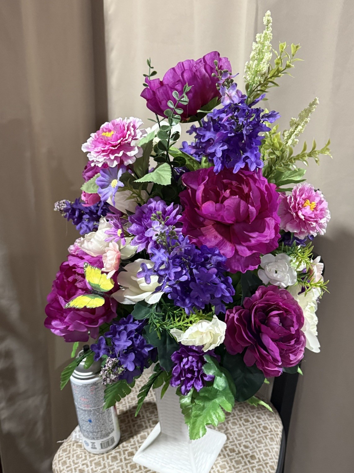 Cemetery Flowers Sympathy Artificial Arrangement 28” Tall Flowers For Grave