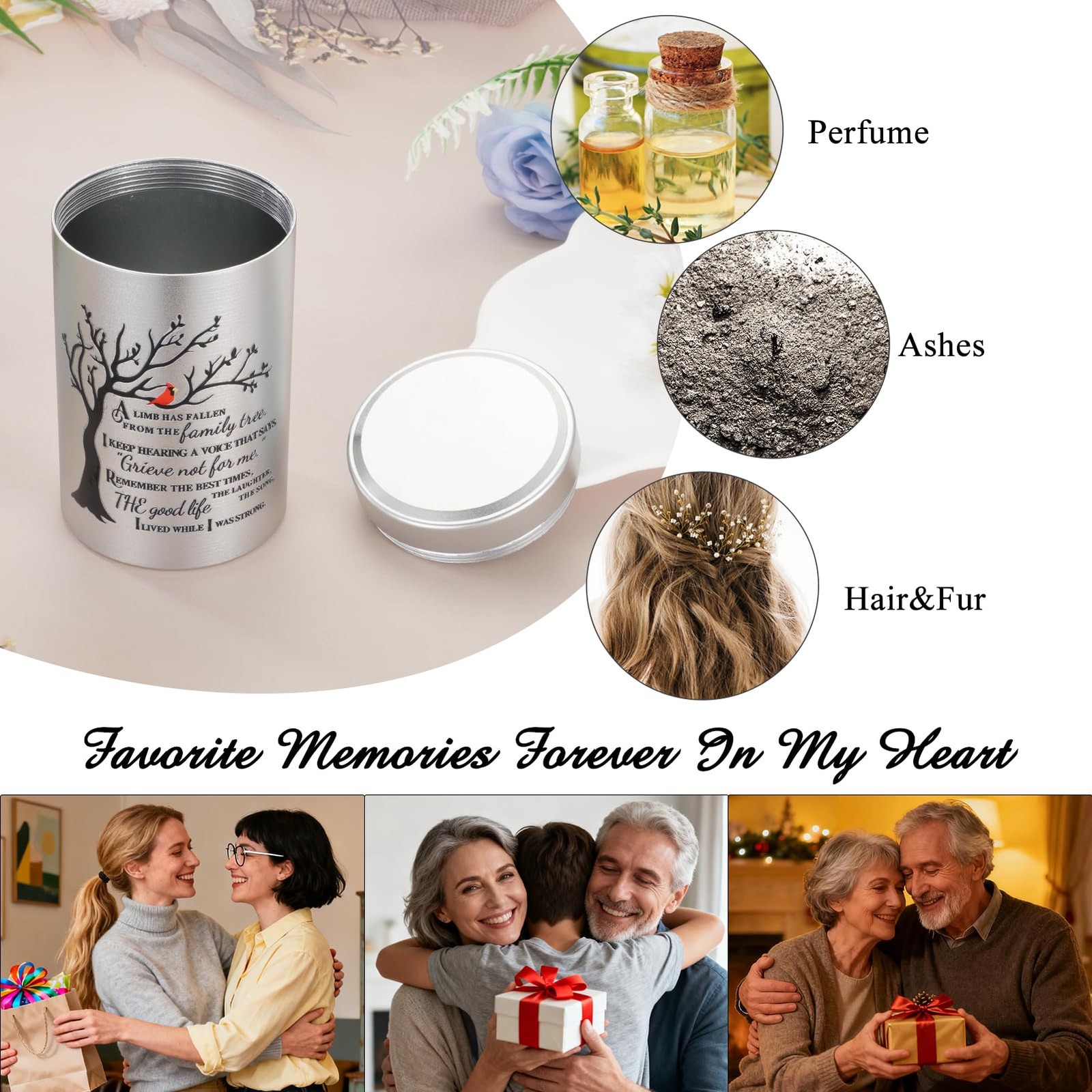 Set of 4 Small Urns for Human Ashes Keepsake, 3.54 Inches Stainless Steel Min…