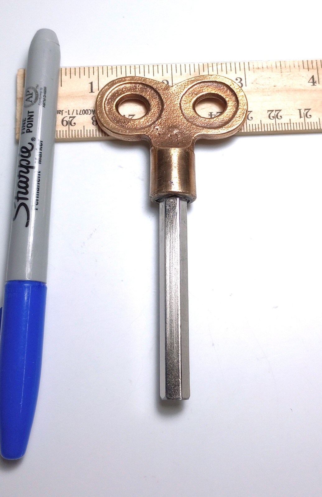 Brass and Steel Pocket Casket Key / Coffin Key