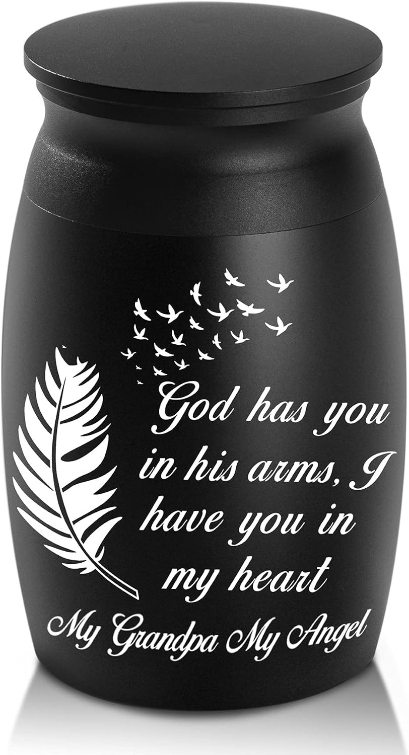 Urns for Grandpa Ashes, 2.8“ High Small Decorative Urns, Beautiful Peaceful Fune