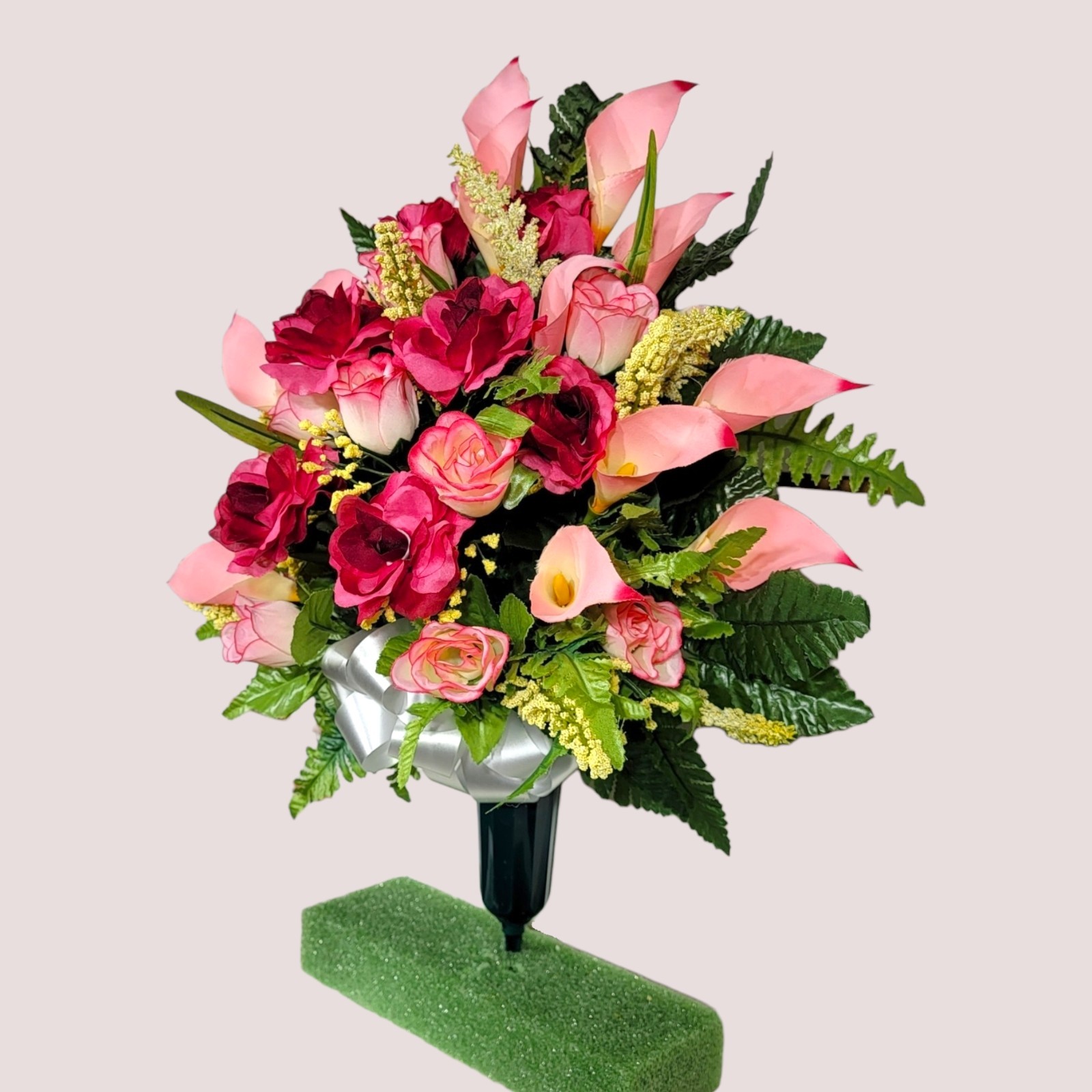 Jumbo Beauty Calla Lilies & Roses Cemetery Cone