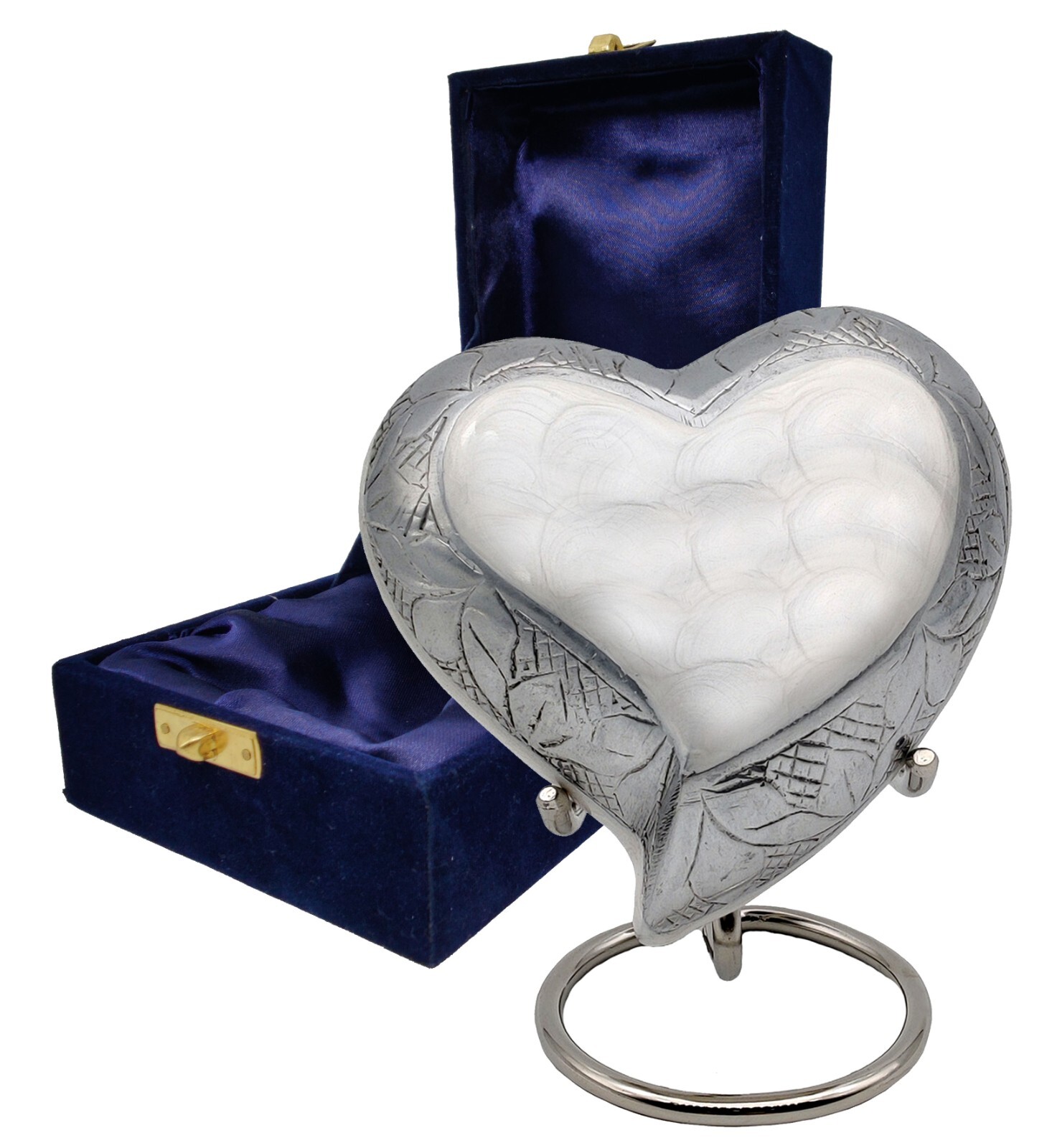 White Heart Keepsake Urn – Mini Ash Urn Small Handcrafted Cremation Urn for Ashe
