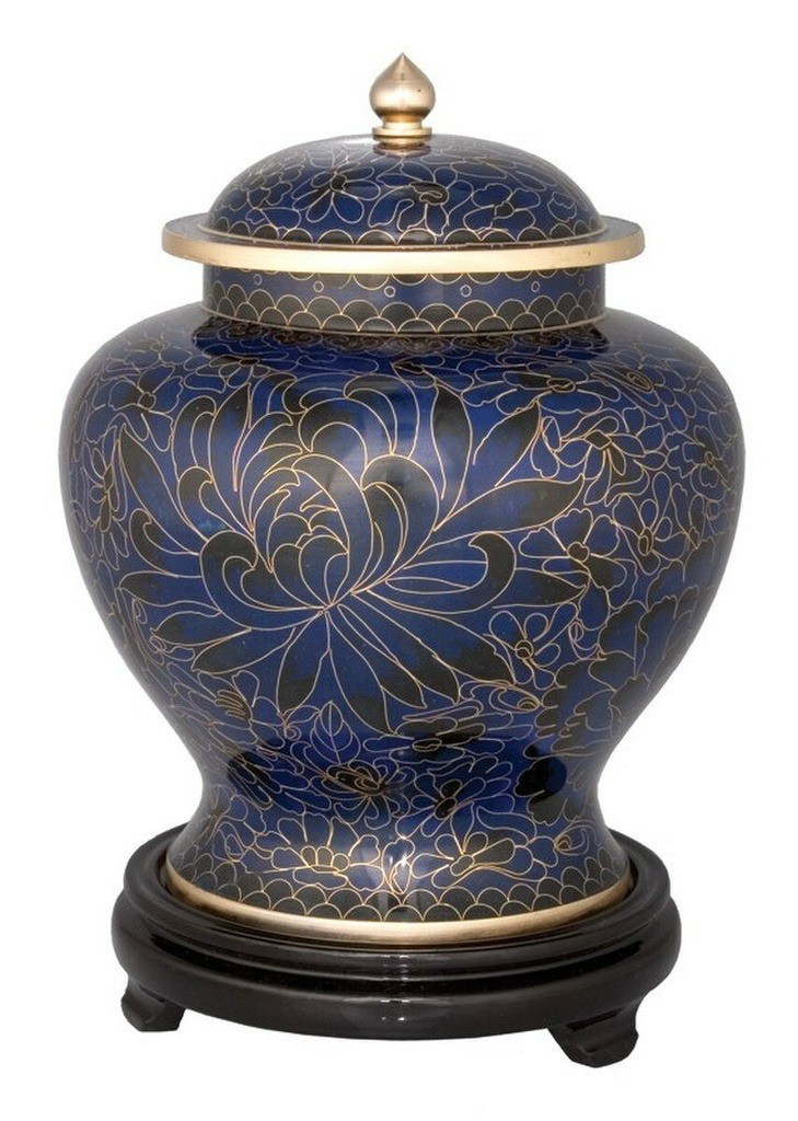 XLarge/Companion 410 Cubic Inches Royal Blue Cremation Urn for Ashes