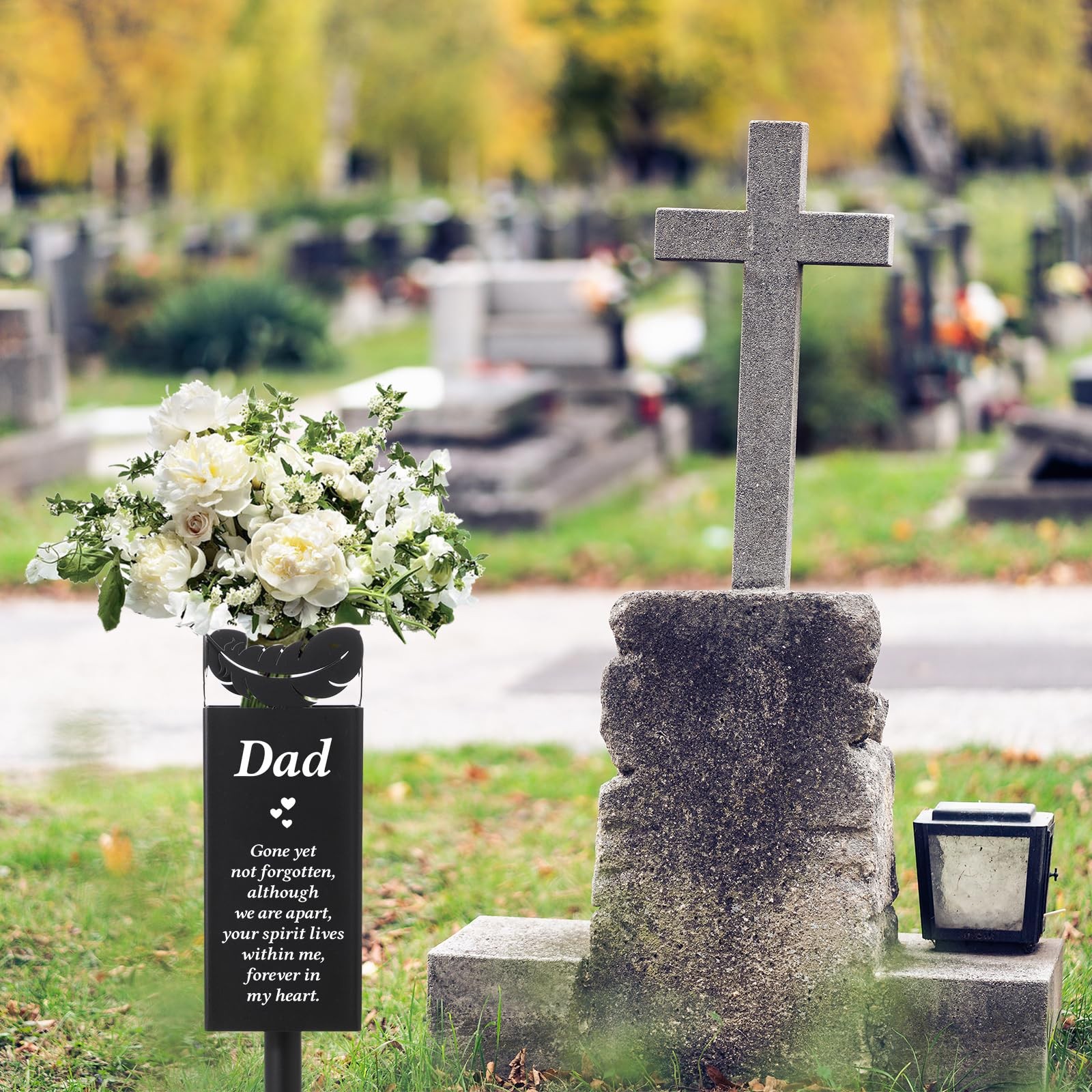 Geosar Father’s Day Dad Memorial Stakes Grave Cemetery Decorations Metal Feat…