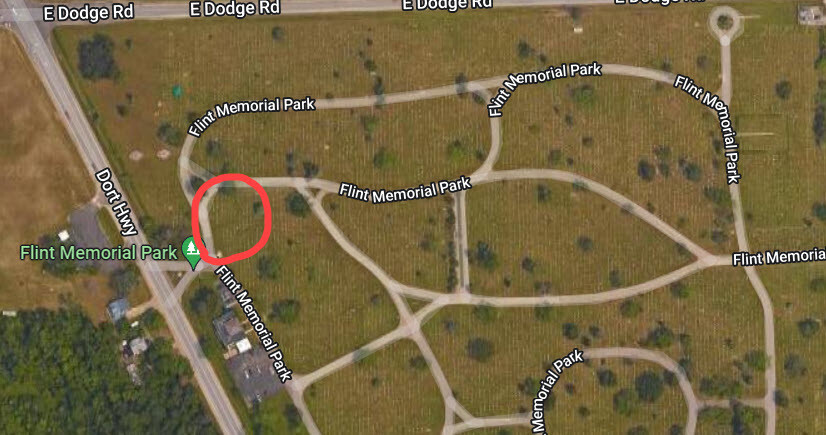 Cemetery plots, gravesites in Flint Memorial Park, Michigan, 6 available
