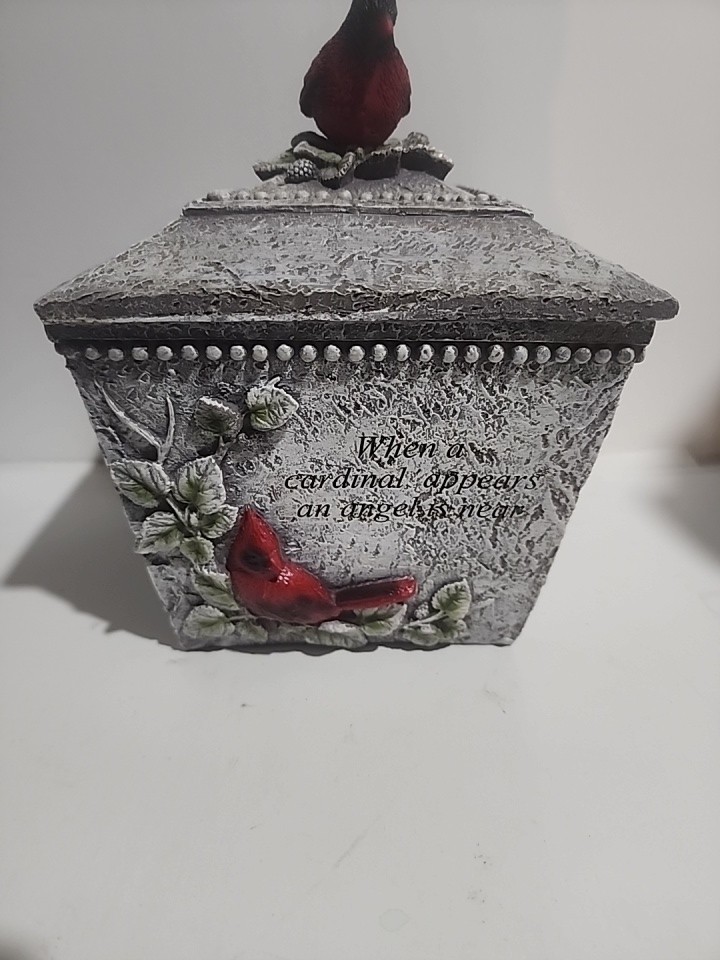 When A Cardinal Appears an Angel is Near Memorial Box 8.25 Inch
