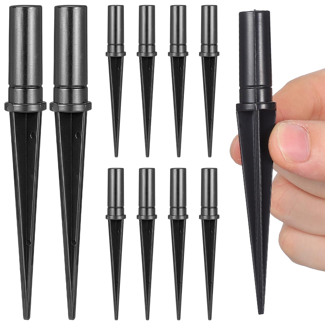 Solar Light Stakes 10 Pack Plastic Ground Stake Spikes for Garden Lamp Inclin…