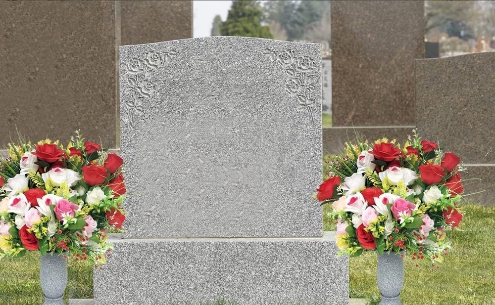Grave Decorations for Cemetery Vase for Flowers with Stakes and Floral Foam, …