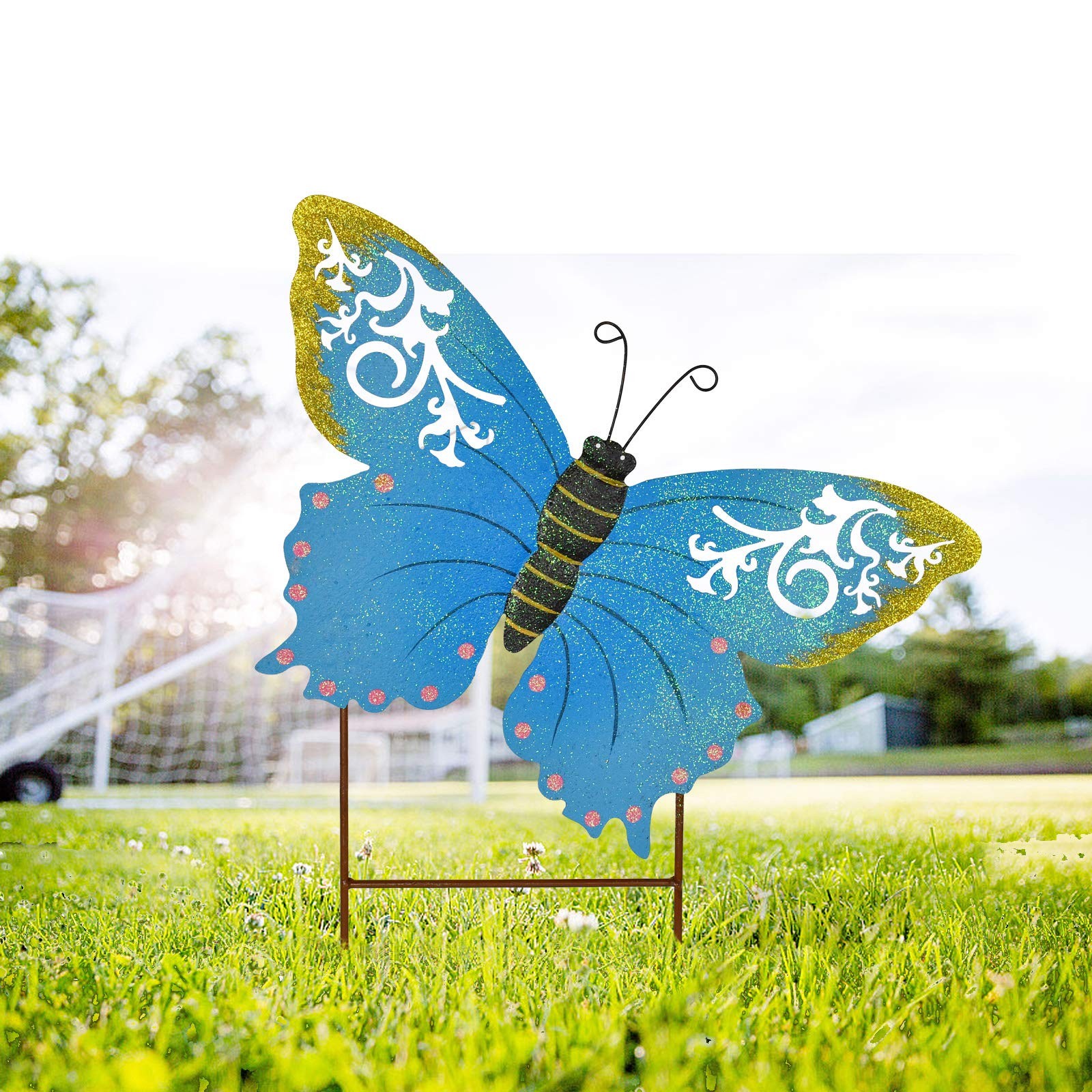Metal Butterfly Garden Stakes Decor Spring Decorative Butterflies Yard Stake …