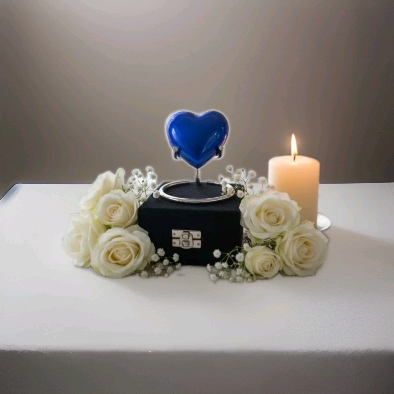 Mini Cremation Urn Heart with Stand & Box Keepsake Urn for Ashes-Adult,Child Pet
