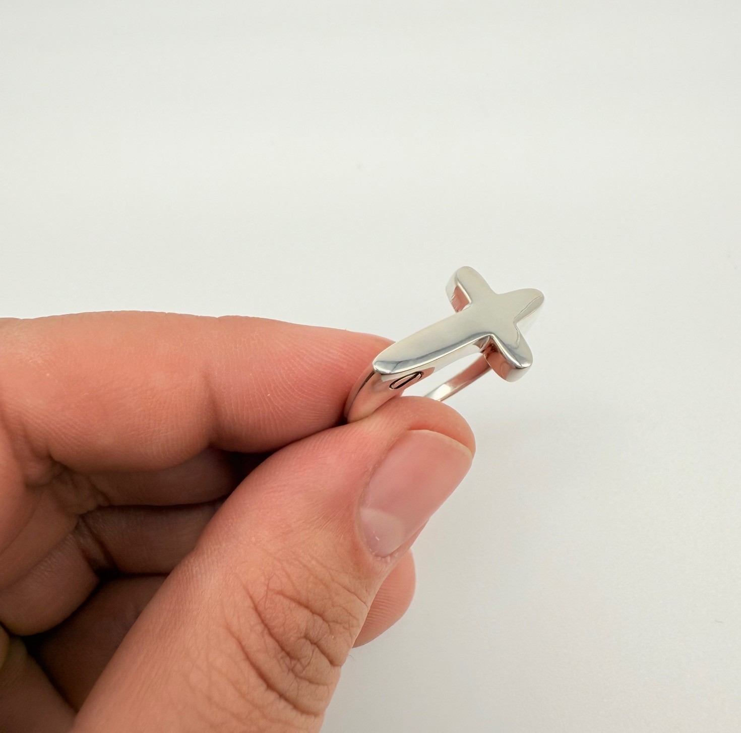 Cremation ring ash cross sterling silver size 13