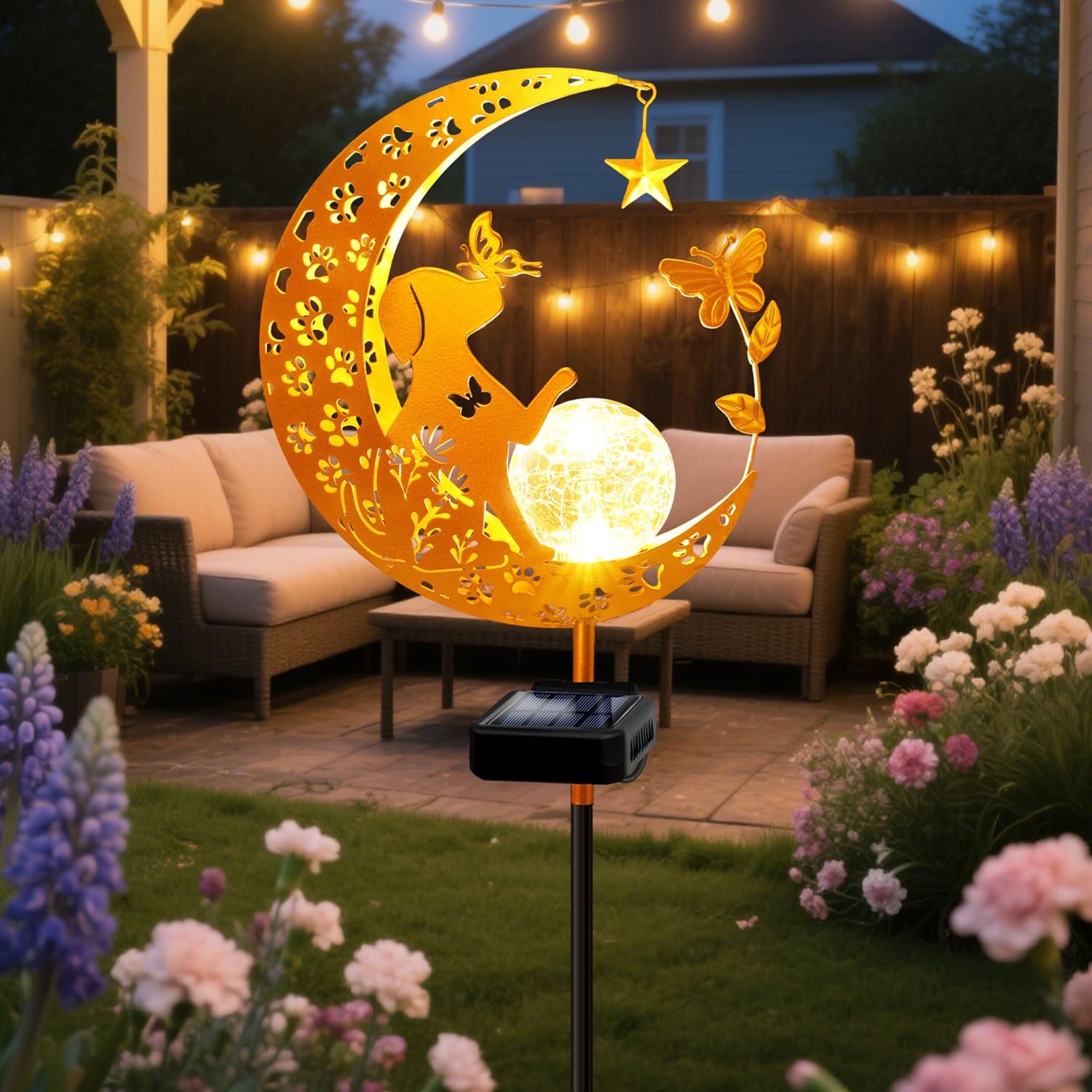 Waterproof Solar Garden Lights Glass Globe Pathway Decor for Outdoor Spaces