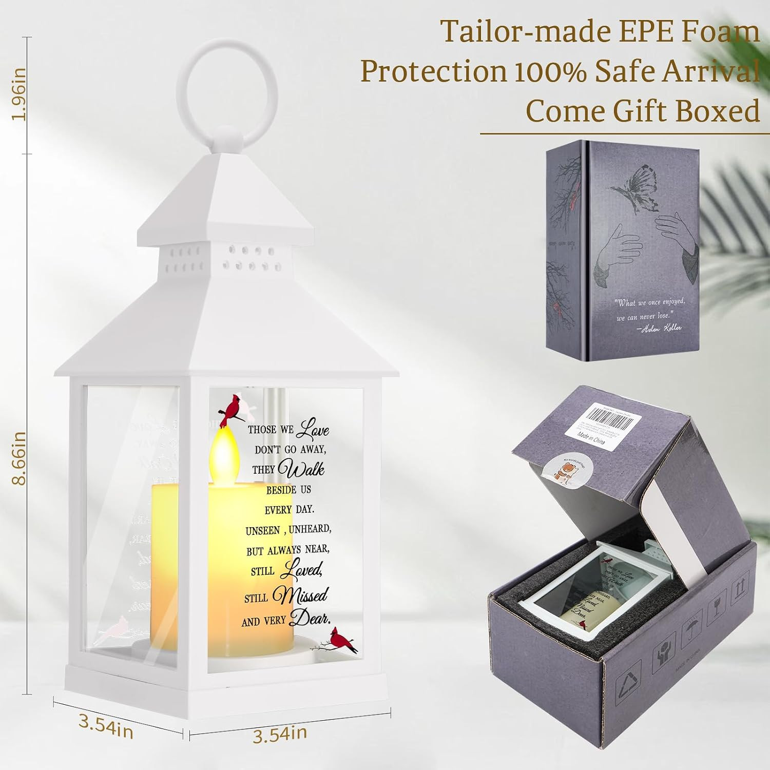 Sympathy Gifts for Loss of Loved One, Memorial Gift Lantern with Card, Bereaveme