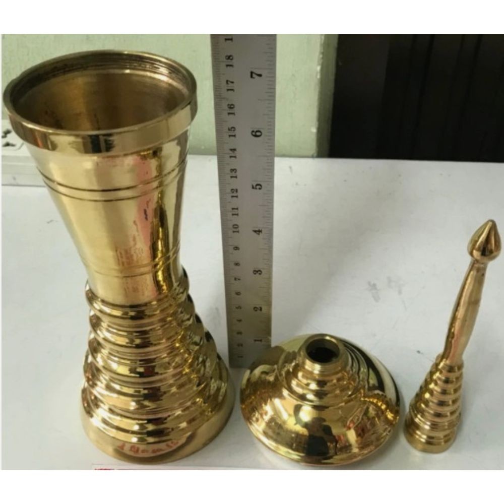 Thai Brass Urn Standing Stupa Cremation Urn Ashes Buddha Bone New 15″ Tall