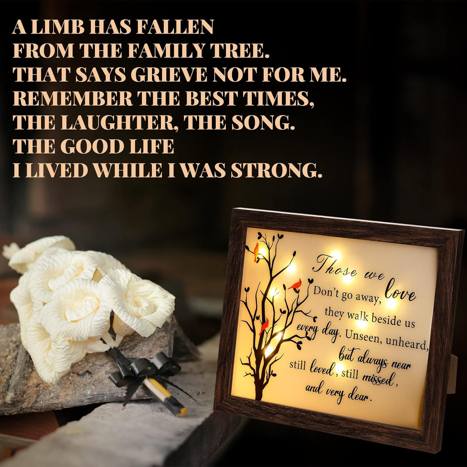 Gerrii Sympathy Gifts Red Cardinal Memorial Bereavement LED Memorial Gifts