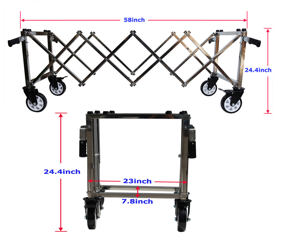 TECHTONGDA Funeral Church Stretcher Truck Sturdy Casket Stand Cart with 4 Handle