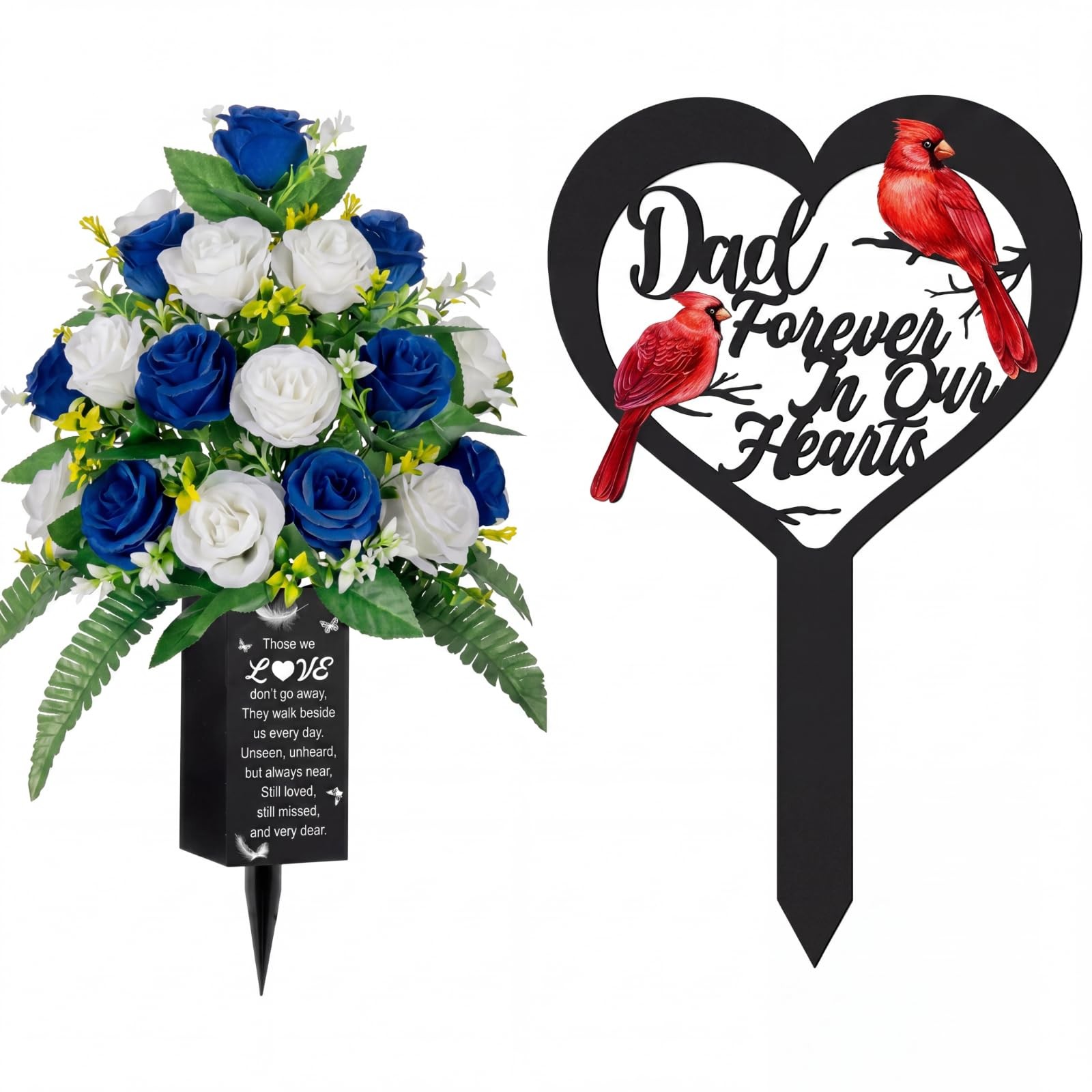 FoldTier 2 Pcs Dad Grave 11.61 x 3.15 inches, black, white and red
