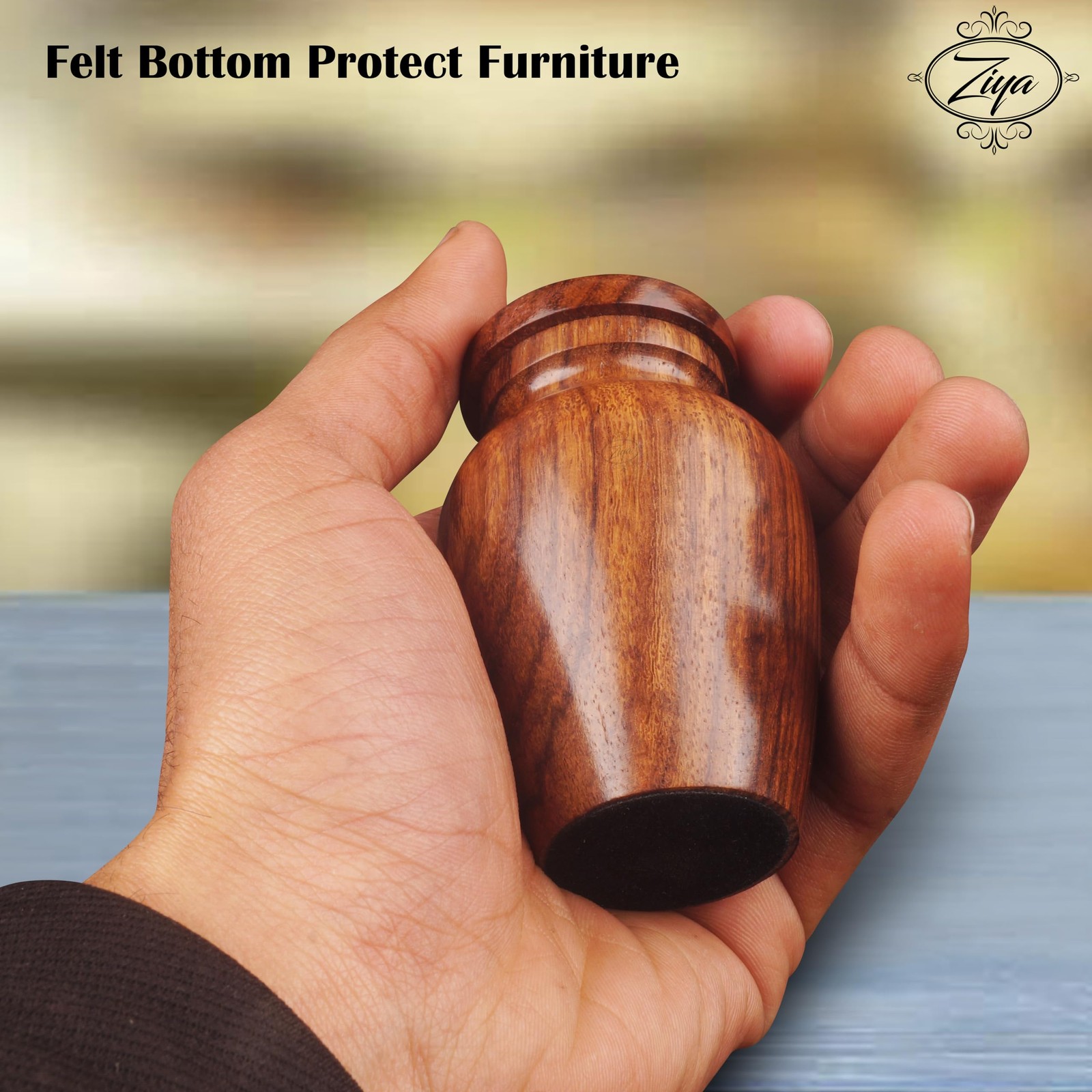 ZIYA Wooden Cremation Small Urns for Human Set of 4 X-Small, Natural Rosewood