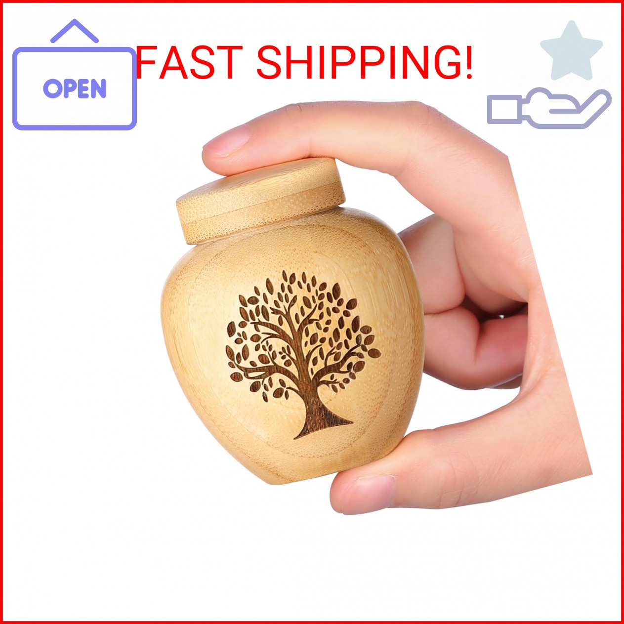 HOOMTREE Small Urns for Human Ashes Keepsake Set of 1,Mini Urns for Ashes Made o