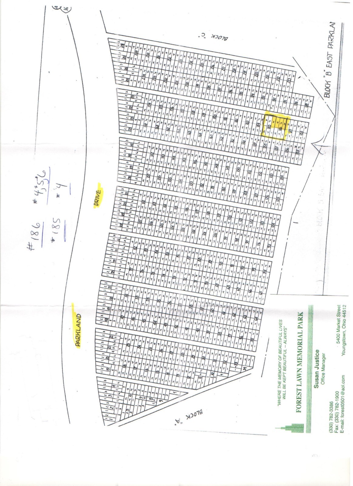 4 cemetery plots for sale Youngstown Boardman Twp Ohio Forest Lawn Cemetery