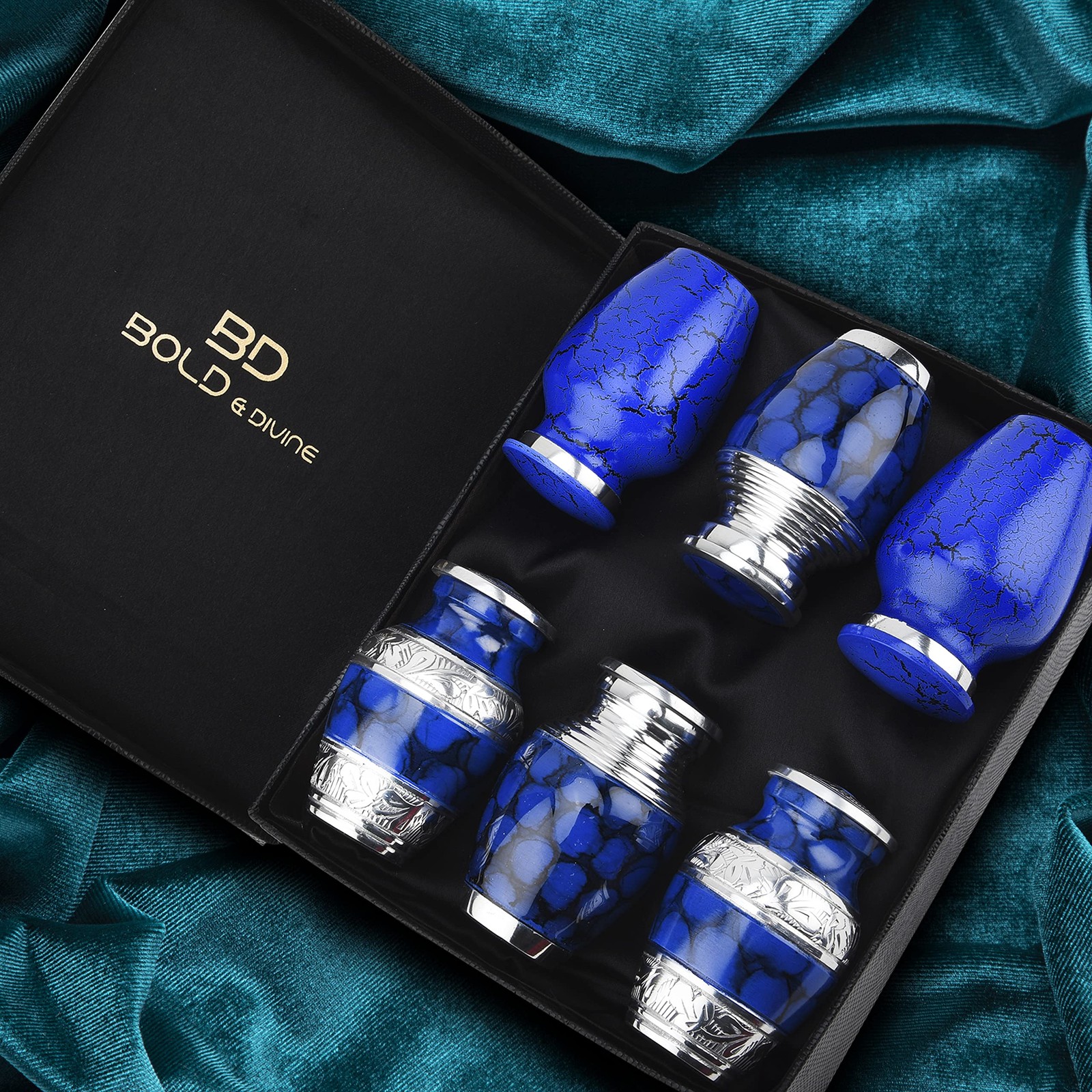 Bold Divine Small Cremation Urns for Human Ashes | Set of 6 | 3 Cubic Inches…