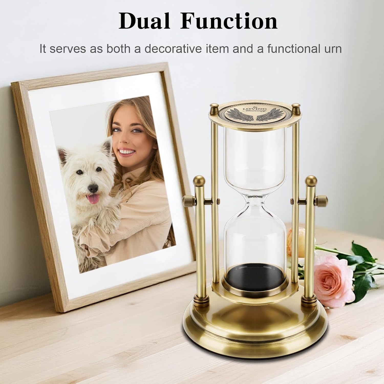 Rotating Hourglass Medium Urn for Ashes Urn for Ashes for Men Women Cremation Ur