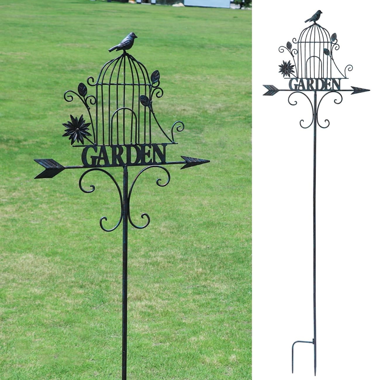 Metal Garden Stakes for Outdoor Lawn, Backyard, and Pathway Decor