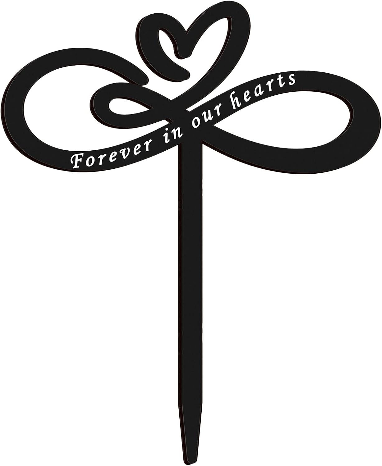 Heart Memorial Plaque Stake, Forever in Our Hearts Memorial Stakes, Cemetery Dec