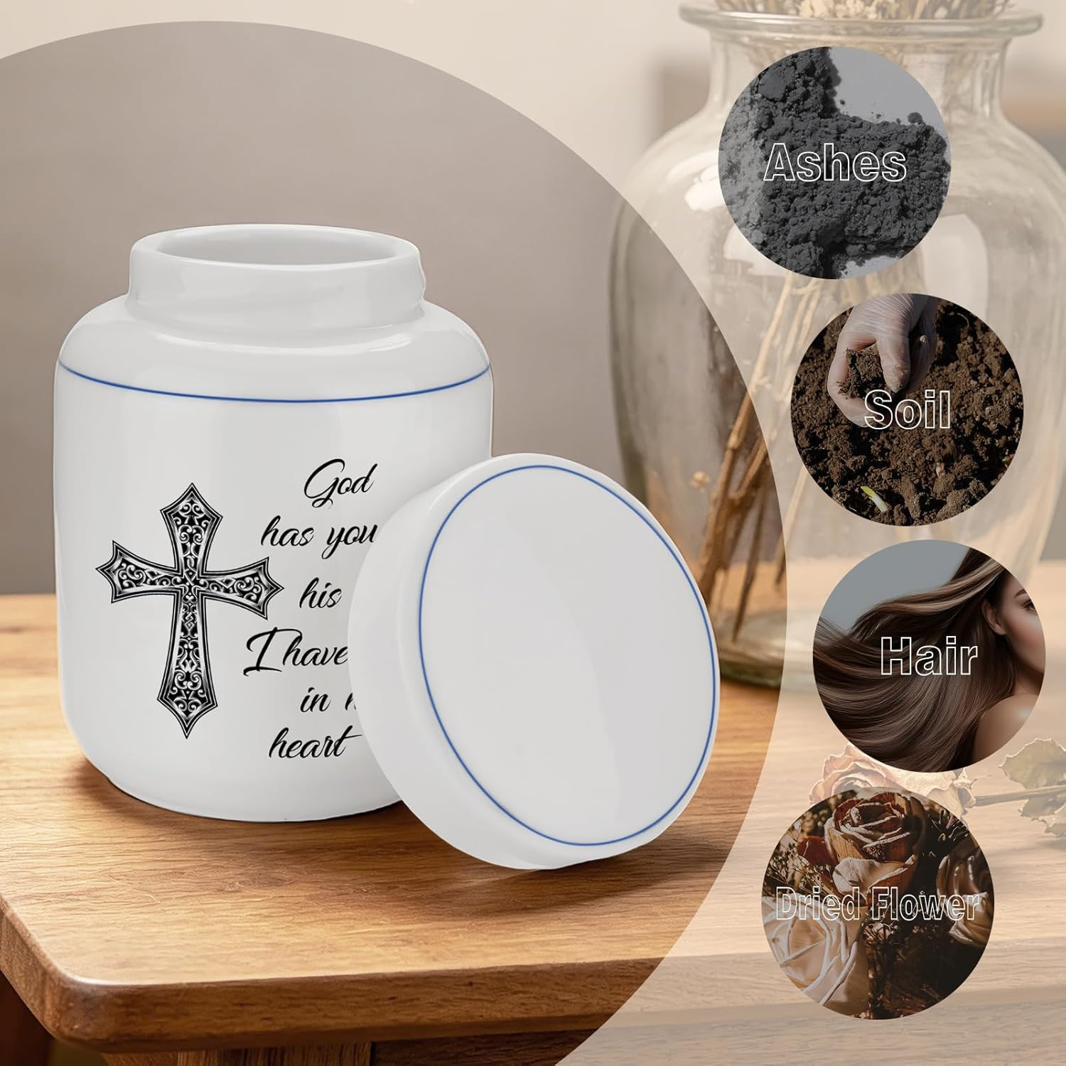 Ceramic Small Urns for Human Ashes Keepsake for Men Women Handmade Mini Urn for
