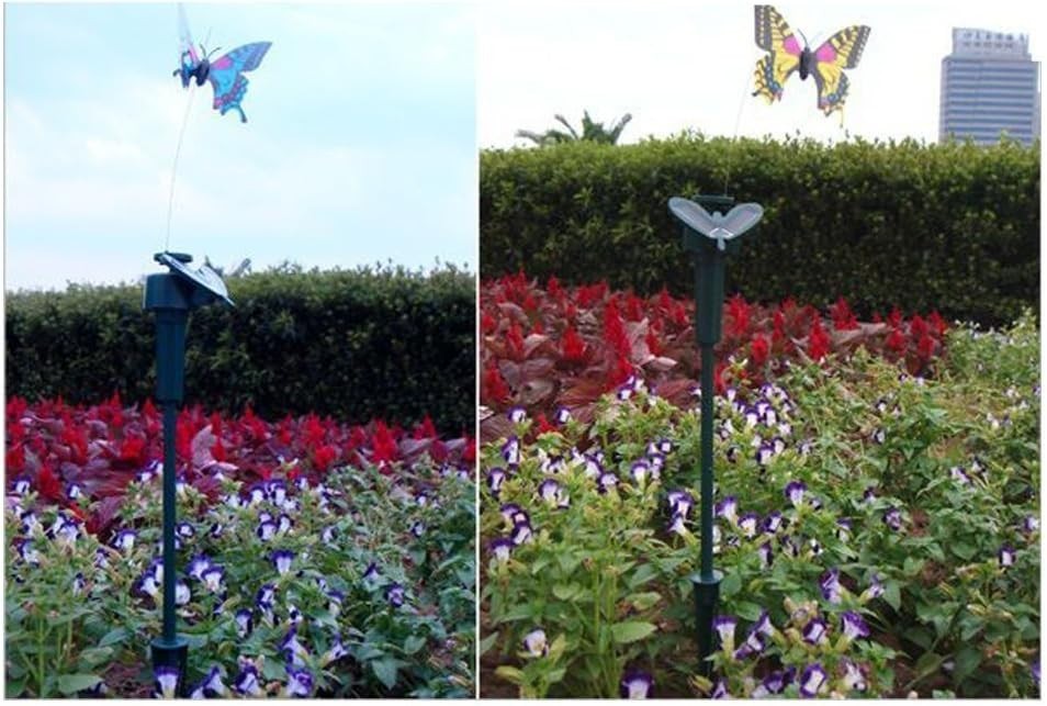 Solar Yard Stake Fluttering Insects Solar or Battery Powered 5 PCS Butterfly