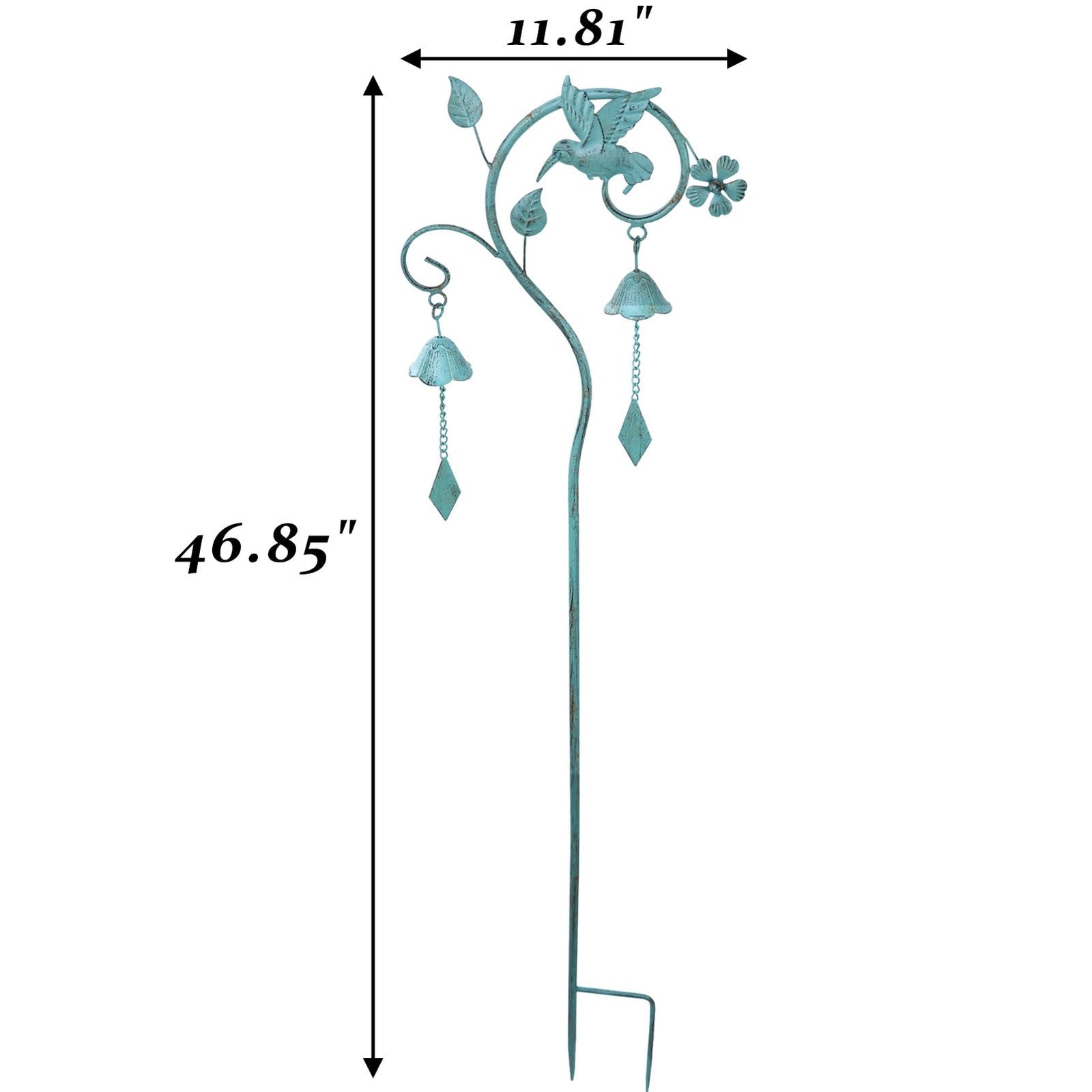 Hummingbird Garden Decor for Outside,Decorative Garden Stake with Bells