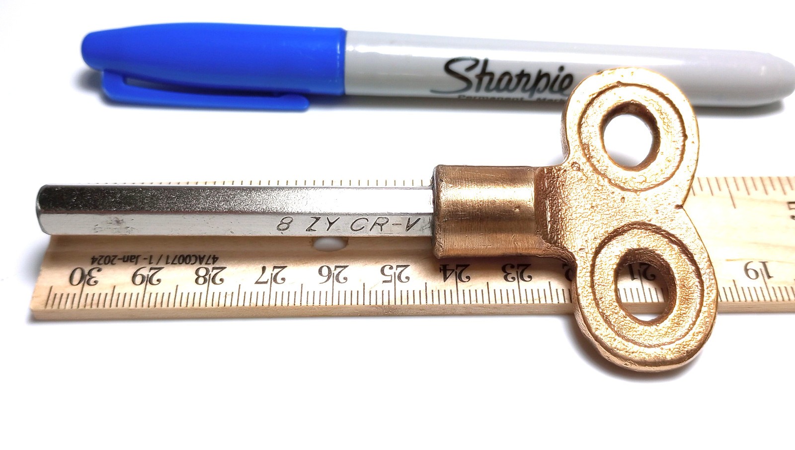 Brass and Steel Pocket Casket Key / Coffin Key