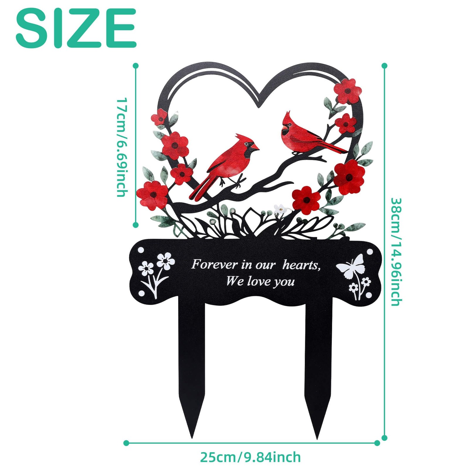 Wocst Cemetery Decorations for Grave Memorial Plaque Stake Grave Marker Cardinal