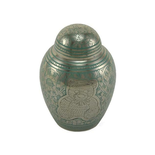 Teddy Bear Blue Petite Cremation Urn, 20 Cubic Inches