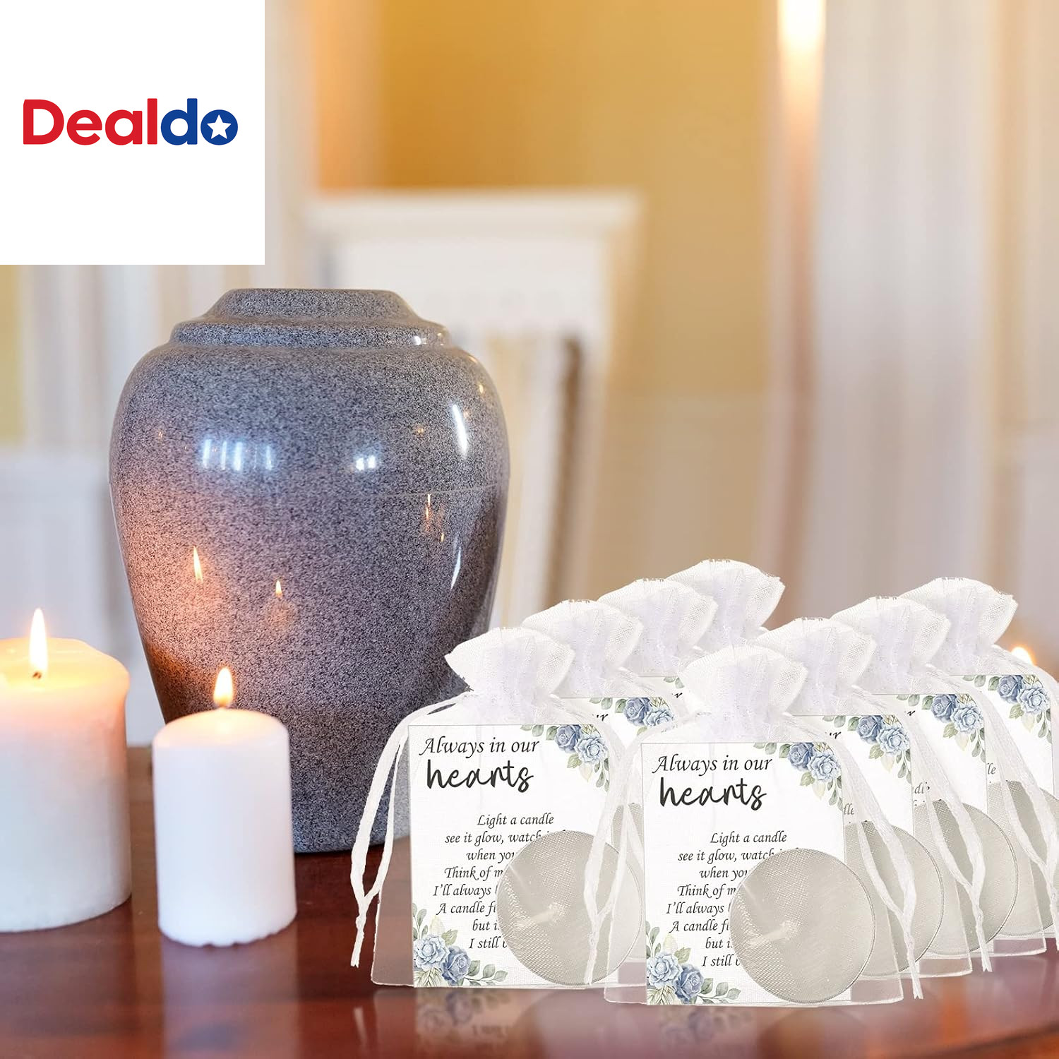 50 Set Funeral Party Favors Memorial White Candles Unscented Funeral Gifts Teali
