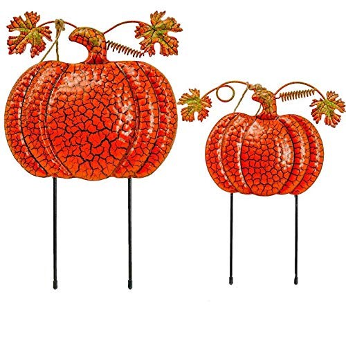Garden Stakes Thanksgiving Fall Harvest Halloween Outdoor Metal Decor Orange …