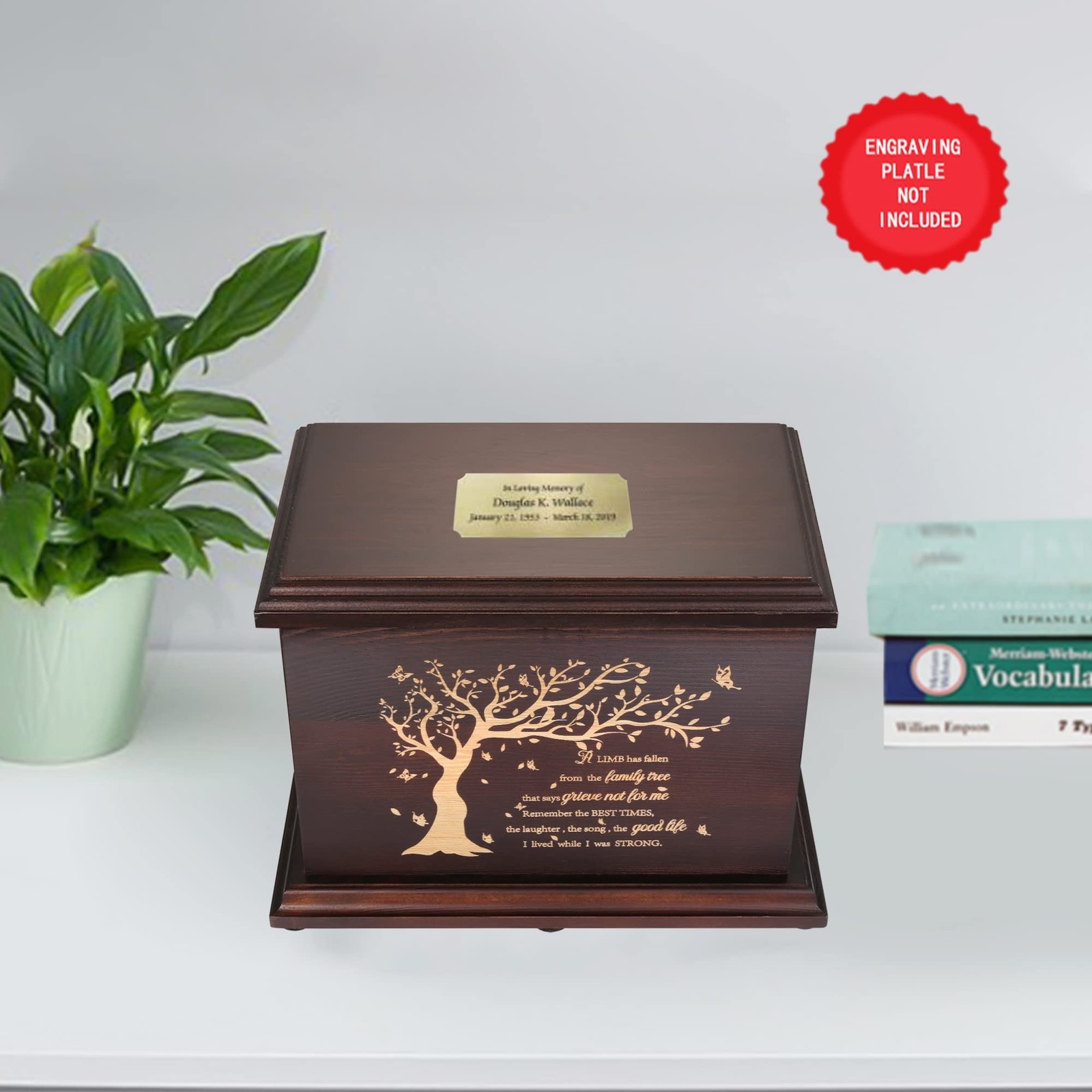 Cremation Memorial Urns for Human Ashes Adult Male Female, Wooden Urns Box an…