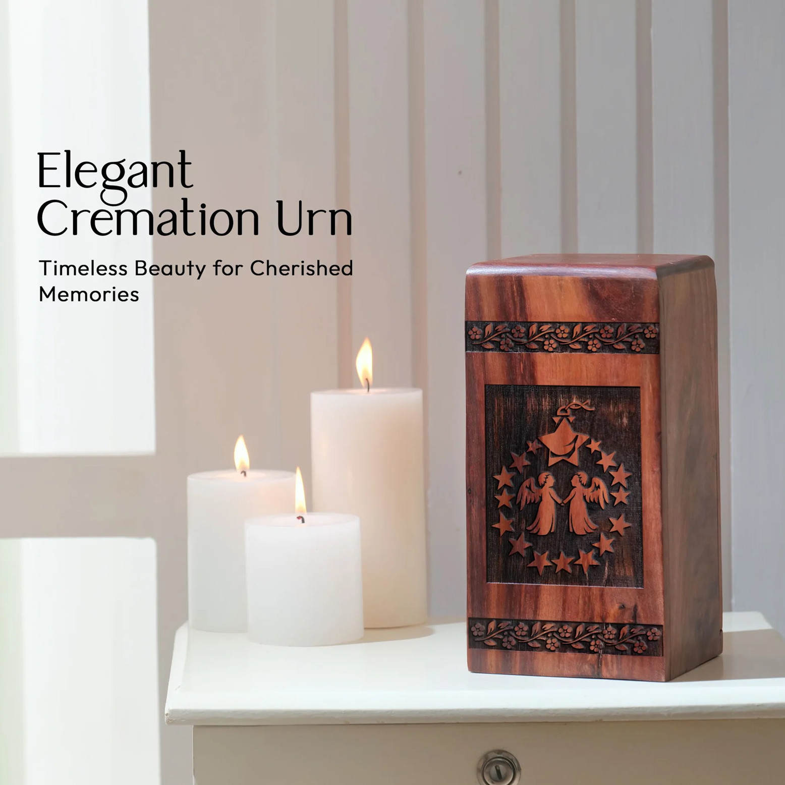 Angel and Wood Urns – Perfect Cremation Keepsake for Mom’s Ashes