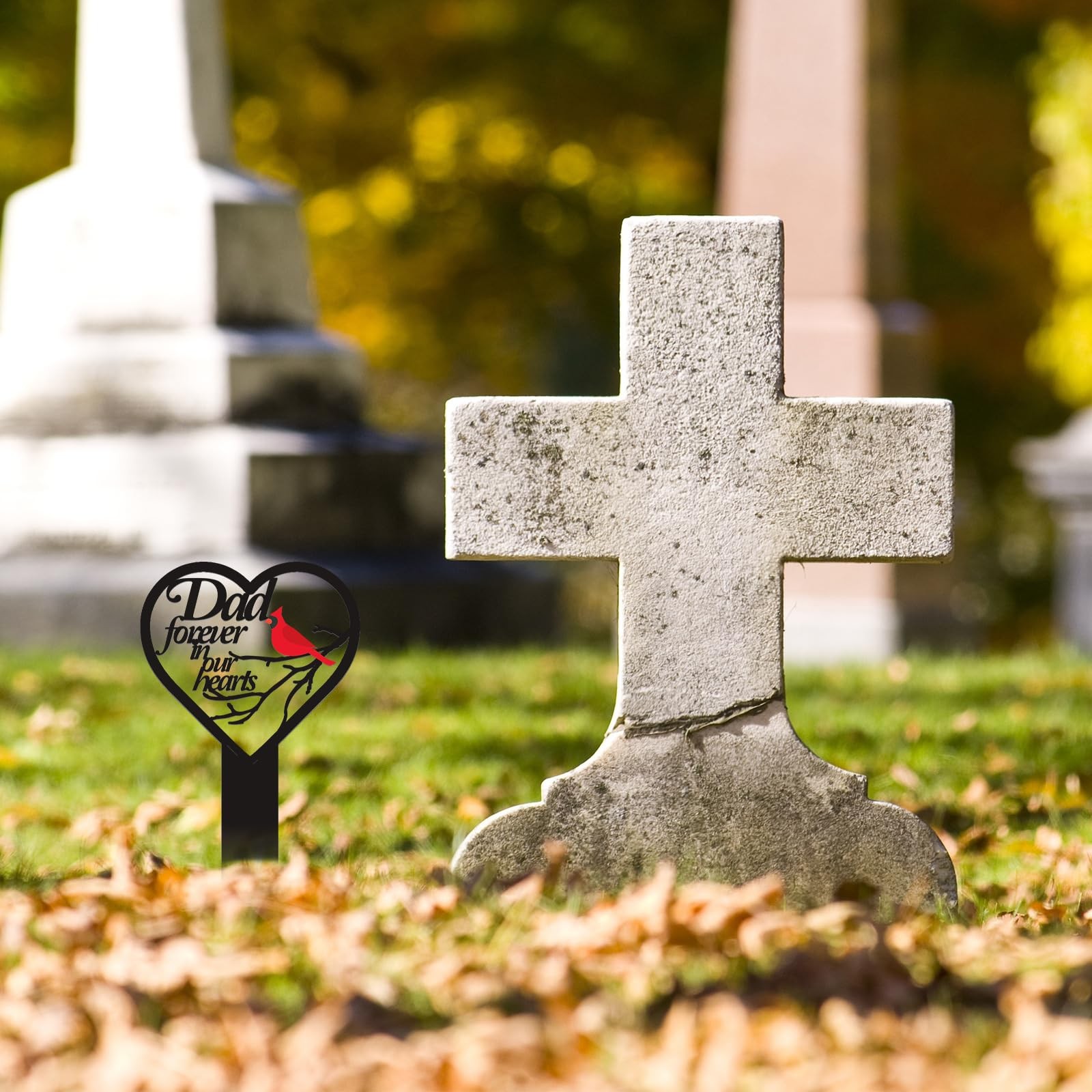 Father’S Day Dad Memorial Grave Markers for Cemetery Cardinals Heart Memorial Pl