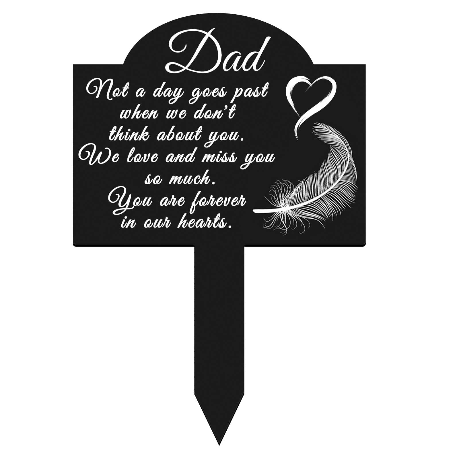 Metal Garden Stake Cemetery Decoration, Memorial Marker for Dad’s Grave