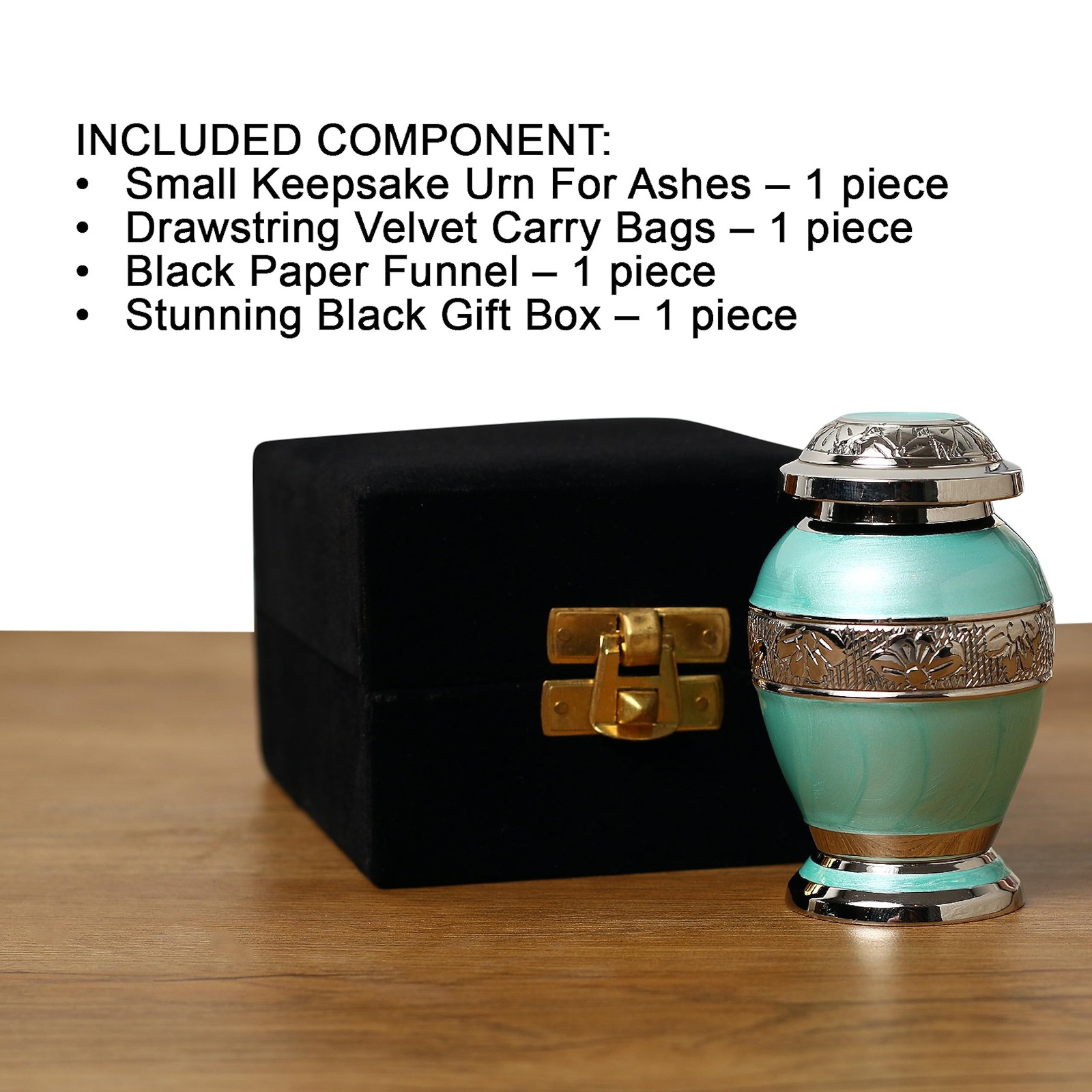 Azure Blue Engraved Small Keepsake Urn for Funeral Ashes Men Women | Ocean Bl…
