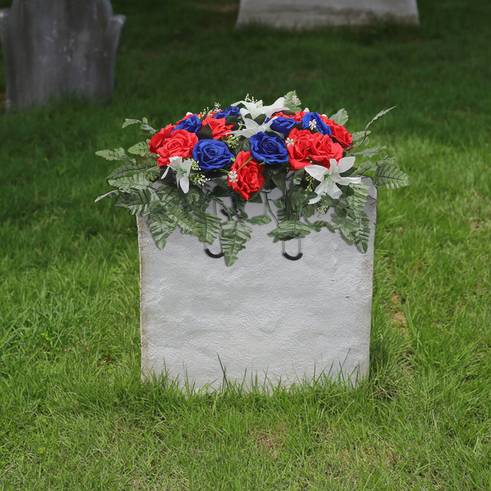 Artificial Flowers for Headstone Outdoor Grave Decorations Cemetery Flowers